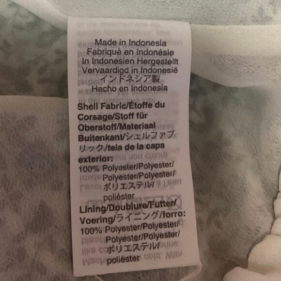 Madewell Georgette Blue Floral Ruffle Flutter Sleeve V-Neck Peplum Blouse Top S - Picture 4 of 4